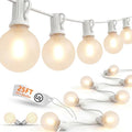 25Ft G40 LED Frosted White String Lights Outdoor with 27 Shatterproof Globe Bulbs Patio Lights White Wire, Waterproof Hanging Bistro Lights for Wedding Party Backyard Garden Porch Christmas Decor by Goothy