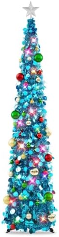 N&T NIETING Pop Up Christmas Tree with Lights & Ornaments, 6FT, Blue by NTNIETING