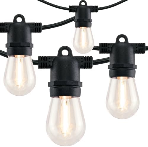YULETIME 35 ft 18 LED Patio String Light Plug-in Adapter, E26 Base S14 Bulb by YULETIME