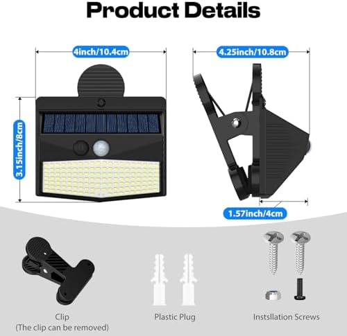 Peasur Clip On Solar Lights Outdoor, Motion Sensor Lights with 3 Modes - Image 6
