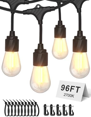 XMCOSY+ Outdoor String Lights, 96FT Patio Lights with 32 LED Bulbs by XMcosy