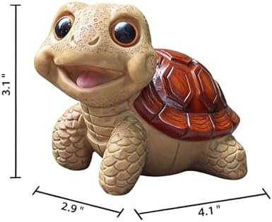 Whimsical Turtle Garden Statue – Outdoor Decor for Yard, Patio, Backyard & Balcony, Fairy Garden Accessories & Ornament, Ideal Birthday for Women, Mom, Men(Red) - Image 2