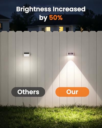 VOLISUN White Fence Lights, Dusk to Dawn Solar Fence Lights Outdoor Waterproof with Warm White LED Spot Lens, Solar Light for Fence, Yard, Wall, Backyard, Railing, Deck, and Patio, 24 Pack - Image 6