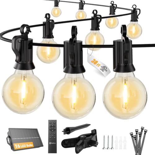 Brightown 38FT 16LED Solar String Lights Outdoor with Remote & USB Port by Brightown