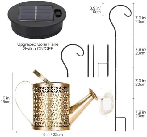 ZKLiLi Solar Watering Can with Cascading Lights Garden Decorative, Waterfall Outdoor Waterproof, Hanging Solar Lantern, Yard Decor,Gifts for Mom Grandma Women Birthday - Image 4