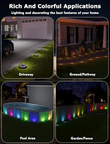 Color Changing Solar Ground Lights with Remote, IP67 Waterproof, 16Pack - Image 6