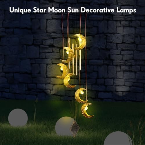 Colingmill Solar Wind Chimes for Outside,Moon,Warm Lights - Image 5
