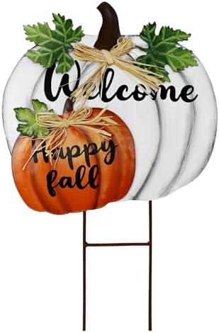 Stacked Pumpkin Garden Stake Yard Sign Fall Decor Decorative Outdoor Stakes by Veclotch
