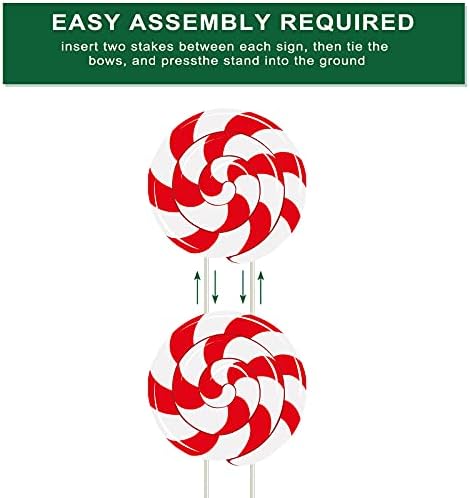 Skylety 2 Sets Christmas Candy Cane Outdoor Decorations with Yard Stake LED - Image 5