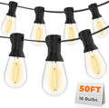 GvvooHome 50FT LED Outdoor String Lights with 16 Shatterproof Waterproof Replaceable Bulbs(1 Spare), 2700K Commercial Grade Patio Lights, Outside Hanging Light for Yard Garden Porch Deck Decor by GvvooHome