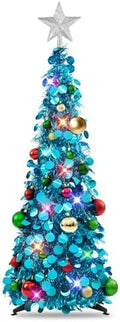 N&T NIETING Pop Up Christmas Tree with Lights & Ornaments, Blue, 3FT by NTNIETING