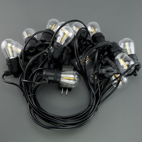 YULETIME 2-Pack 35 ft 15 LED Patio String Lights Plug-in, E26 Base S14 Bulb - Image 6