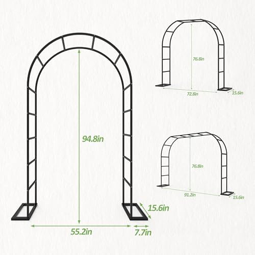 Garden Arch Trellis for Climbing Plants Outdoor, Wedding Arch with Base-94.5"(H)*55"(W), Balloon Arch Stand for Ceremony Valentines Day Birthday Baby Shower Garden Floral - Image 2