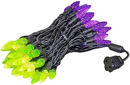 Novelty Lights 24 Feet Purple & Lime Green Halloween String Lights by NoveltyLights-LightExperts