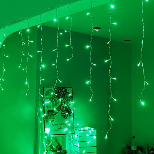 300LED Icicle Lights for Outside,Green Curtain Lights - Image 2