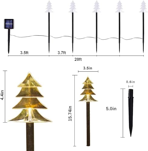10‑Pack Solar Christmas Pathway Lights, Waterproof Outdoor LED Landscape Lights for Yard, Lawn, Patio & Walkway Holiday Decor - Image 4