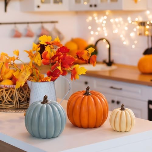 Wesiti 1 Pcs 21.3'' Large Fake Outdoor Stacked Pumpkins for Front Porch - Image 5
