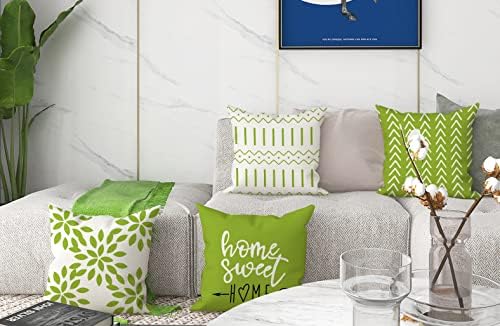 YCOLL Pillow Covers 20x20 Set of 4, Modern Sofa Throw Pillow Cover, Decorative Outdoor Linen Fabric Pillow Case for Couch Bed Car, Sage Green - Image 6