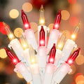 Hopolon Red and Clear Christmas Light, 2PACK Total 100Count 26FT,White Wire by Hopolon