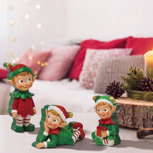 DoubleFill Wooden Figurine Table Decorations, Christmas Elves - Image 6