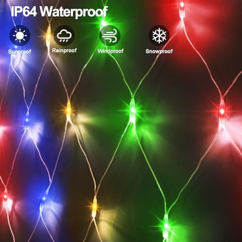 Dual Color Changing Net Lights 20x6.6ft Christmas Lights with Remote Timer - Image 6