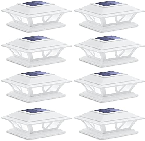 SIEDiNLAR Solar Post Lights Outdoor 2 Modes LED, 8 Pack White (Warm/White) by Siedinlar