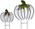 Metal Pumpkin Stakes Yard Signs Fall Decor Decorative Lawn Garden Stake by wovorins