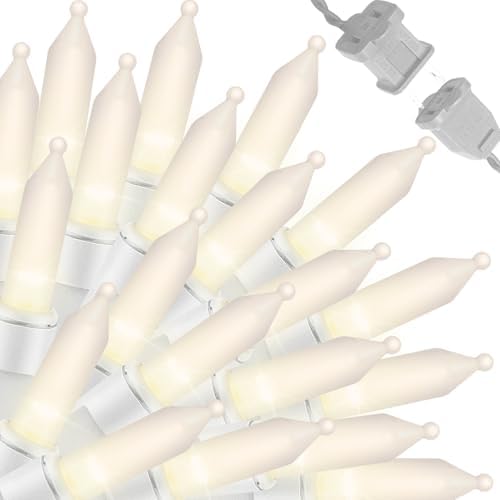 LAMPHOME 100 Count White Frost Christmas Lights,Mini Clear Lights 21ft White Wire Christmas Tree String Lights Set for Outdoor Indoor Christmas Decorations Wedding Decorations Valentines Day Decor by ULL