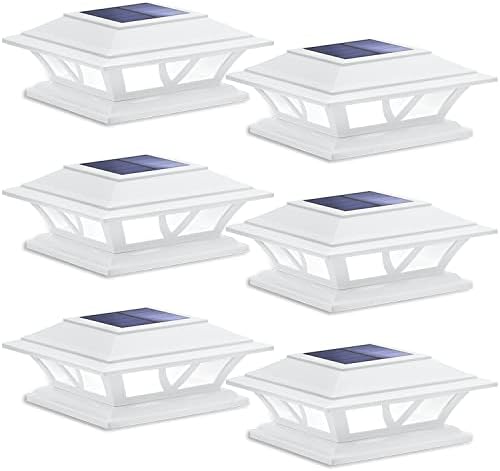 SIEDiNLAR Solar Post Lights Outdoor 2 Modes LED, 6 Pack White (Warm/White) by Siedinlar