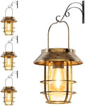 4 Pack Solar Lanterns Outdoor Waterproof, Metal Hanging Lantern, Bronze by AHAORIGIN