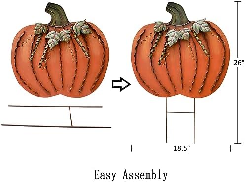 Metal Pumpkin Stakes Yard Signs Fall Decor Decorative Lawn Garden Stake - Image 6