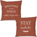 PANDICORN Outdoor Decorative Throw Pillow Covers 18x18 Inch Set of 2, Rust by PANDICORN