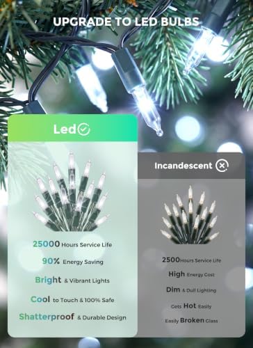 LED Christmas Lights Indoor Outdoor, 33FT 100 Count Mini String Lights - Image 5