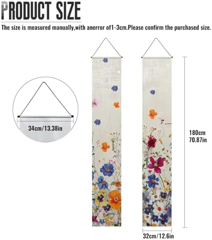 doginthehole Spring/Summer Porch Banner Aesthetic Colorful Wildflowers Hanging Porch Flag Front Door Signs for Yard Indoor Outdoor Holiday Party Decoration - Image 6