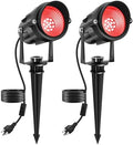 Halloween Red Landscape Lights Outdoor, 14 LED Landscape Lighting with US Plug, IP65 Waterproof Spotlights for Tree Yard Garden Pathway Christmas Decor 2 Pack by CREPOW