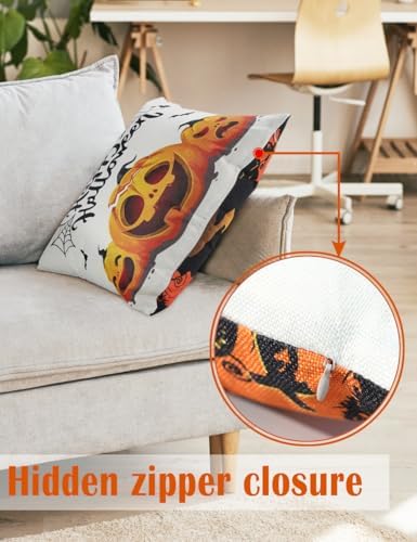 multiwins 4-Pack Double-Sided 8 Patterns Halloween Pillow Covers 20"x 20" - Image 6