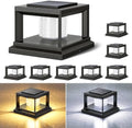 FOLKSMATE Solar Fence Post Cap Lights 8 Pack Outdoor Waterproof Black by FOLKSMATE