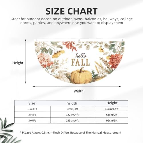 Fall Thanksgiving Semicircular Hanging Decorative Bunting Flag 2pcs - Image 3
