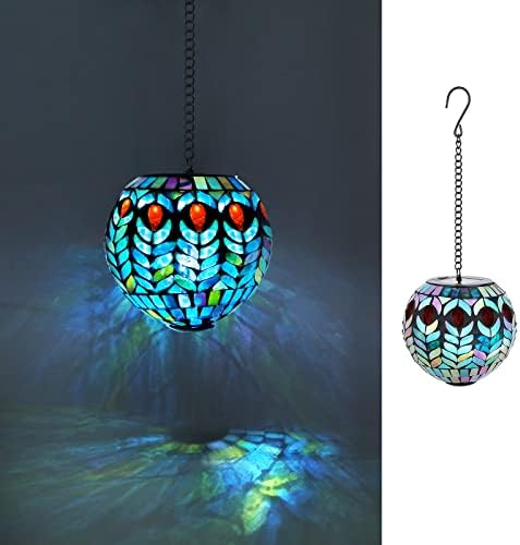 VCUTEKA Hanging Solar Lanterns, Colorful Mosaic Solar Lights Garden Decor by VCUTEKA