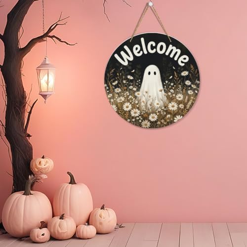 Welcome Sign for Front Door Fall Halloween Double-Sided Decor - Image 5