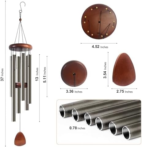 Bursvik 37" Aluminum Wind Chimes for Outside(2 Pack Copper) - Image 2