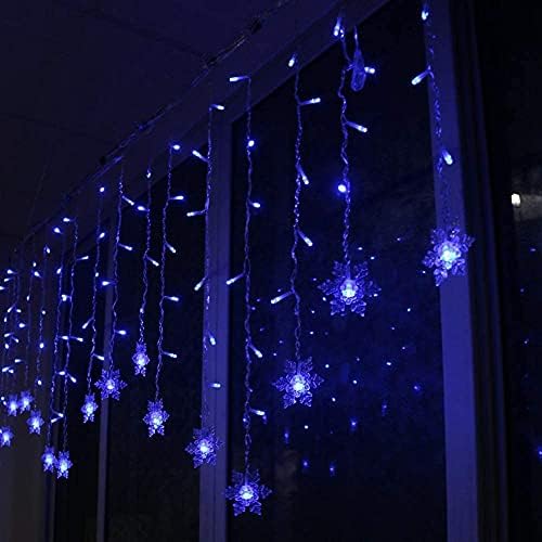 Snowflake LED Curtain Lights, Plug-in 19Ft/6M 96 LEDs Fairy String Lights - Image 4