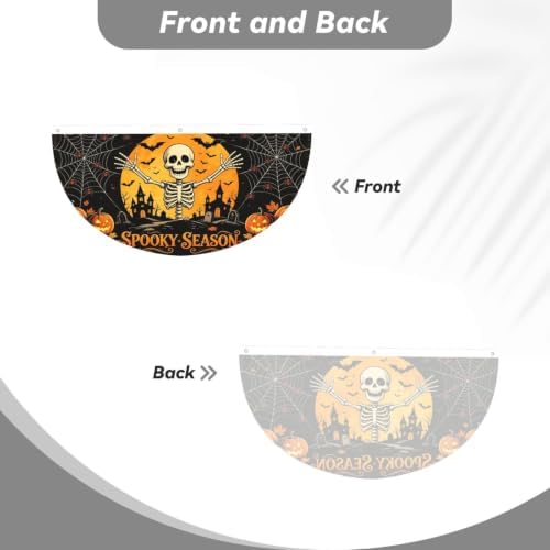 Halloween Skeleton Semicircular Hanging Decorative Bunting Flag 2pcs - Image 2