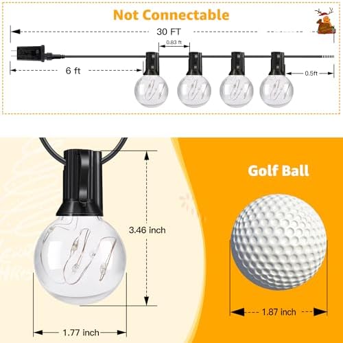 Ollny Outdoor String Lights, 30FT RGBW Color Changing Patio Lights Remote - Image 2