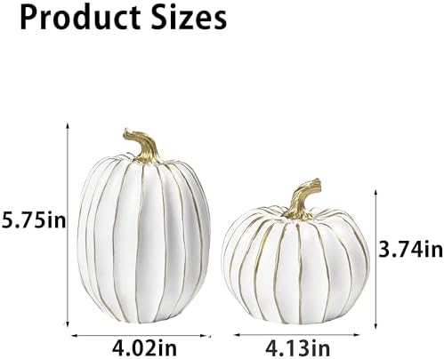 AOMOONOA Fall Pumpkin Decor,White and Gold Thanksgiving Decorative Pumpkin - Image 6