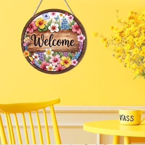 Welcome Hanging Wooden Signs for Front Door Outside - Image 6
