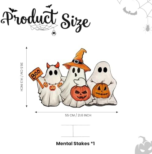 Smile Halloween Yard Signs Foldable Ghost Pumpkin Lawn Sign Outdoor Decorations - Image 3