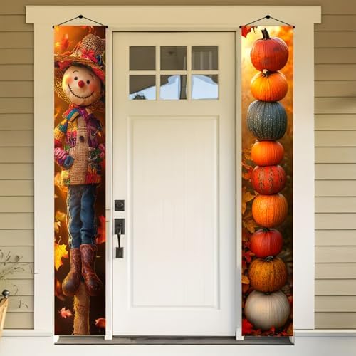 BlissYard Fall Scarecrow Porch Banner 12x71 Inch by BlissYard