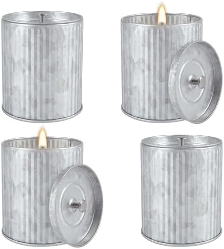 4Pack Citronella Candles Outdoor Indoor, 4oz Silver Canned Candle - Image 3