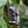OwMell Garden Rabbit Statue, Swing Bunny Butterfly Hanging Outdoor Decor by OwMell